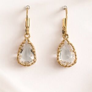 Elegant Gold and Clear Drop Earrings